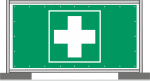 Rettungszeichenbanner "ERSTE HILFE STATION"